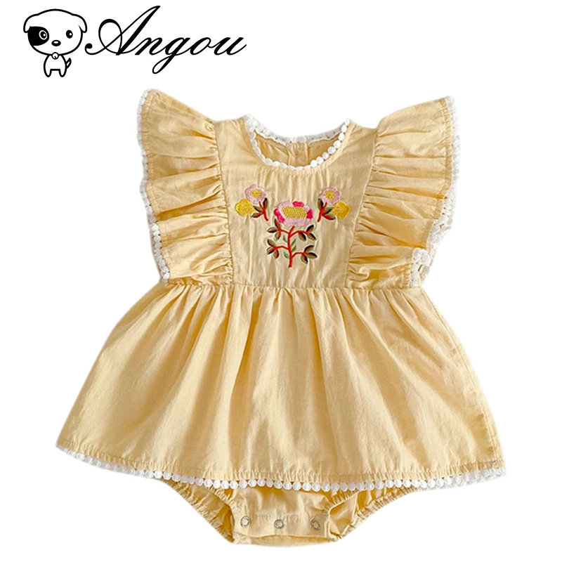 Angou 2022 Summer Infants Baby girl Western style Baby Girl Embroider Flying Sleeves Fancy Lace Dress Rompers Toddler
Angou 2022 Summer Infants Baby girl Western style Baby Girl Embroider Flying Sleeves Fancy Lace Dress Rompers Toddler