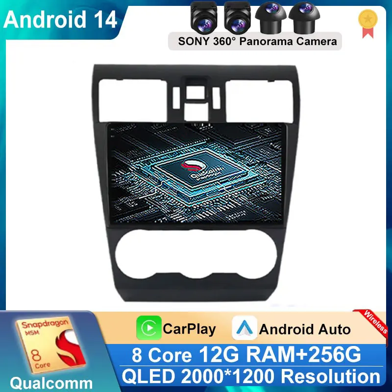 2 Din Android 14 Автомобильный радиоприемник для Subaru Forester XV SJ WRX 2012-2015 Мультимедийный