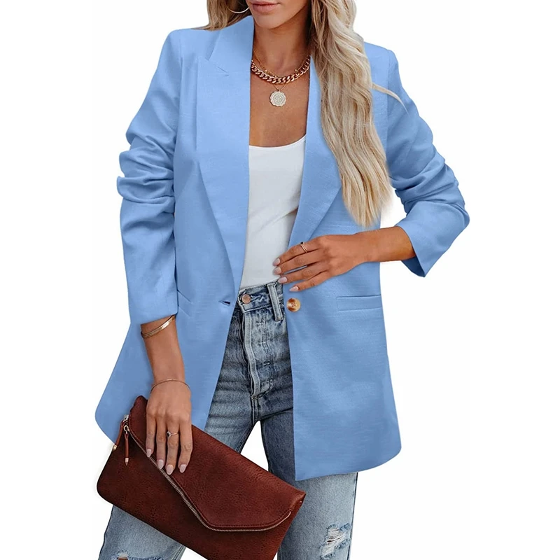 Autumn Winter Suits Coat Women Fashion Loose Cardigan Slim Pocket Coat Women Casual Long Sleeve Single Button Notched Blazers
Autumn Winter Suits Coat Women Fashion Loose Cardigan Slim Pocket Coat Women Casual Long Sleeve Single Button Notched Blazers
