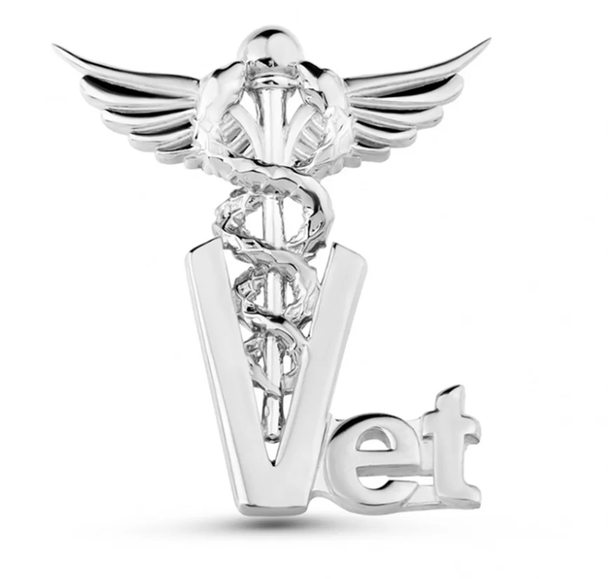 

New Caduceus Veterinary Medical Brooch Pin Luxury Snake Wings Scepter Medicine Lapel Badge Jewelry for Doctor Nurse