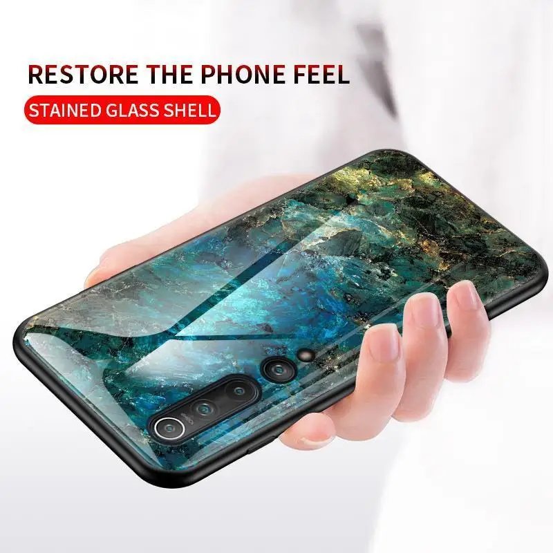 

Glass Case For Xiaomi Mi 10 Pro 9 9T SE Mi A3 Lite Marble Glass Hard Cover for Xiaomi Max Mix 1 2 3 2S Redmi Note 8t 8 7 Pro