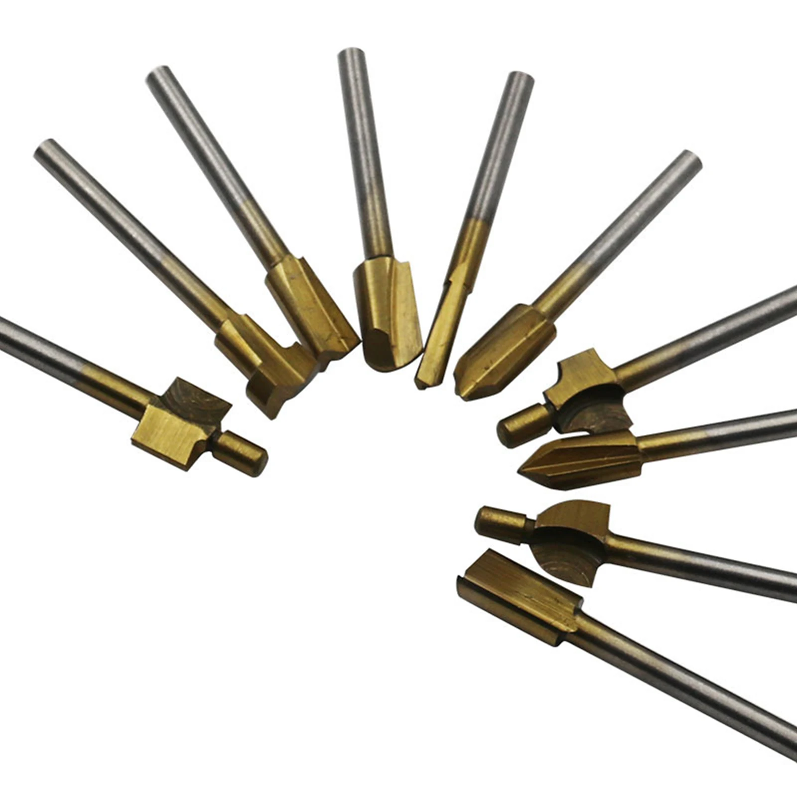 10pcs Rotary Milling Cutter 3mm Shank Titanium Coated Woodworking Router Ceramic Drill Bits High Speed Steel
10pcs Rotary Milling Cutter 3mm Shank Titanium Coated Woodworking Router Ceramic Drill Bits High Speed Steel