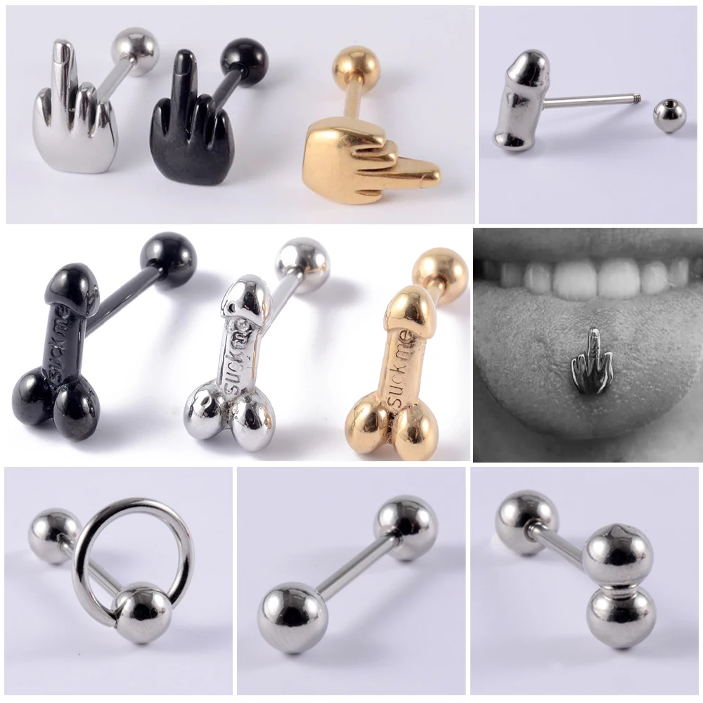 1pc 316l Surgical Steel Middle Finger Gesture Ball Tongue Barbell Stud Piercing Punk Body Jewelry Support Wholesale
1pc 316l Surgical Steel Middle Finger Gesture Ball Tongue Barbell Stud Piercing Punk Body Jewelry Support Wholesale