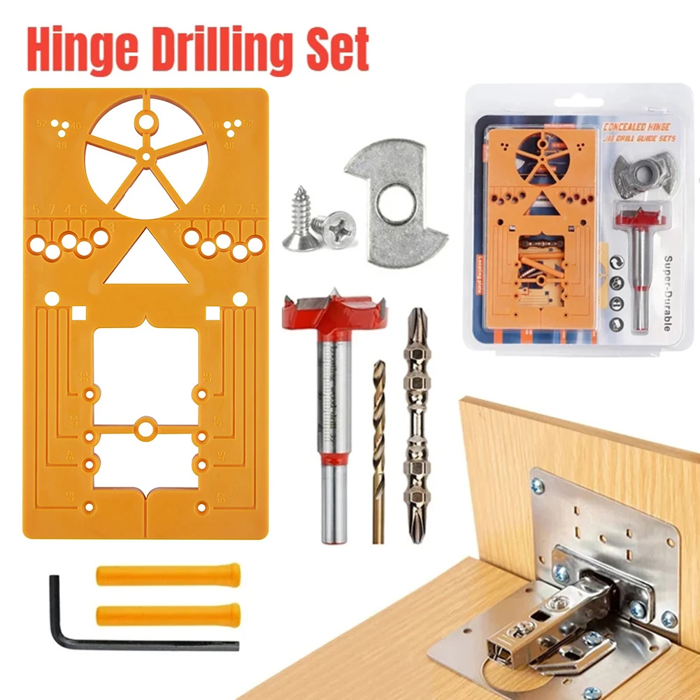 95-105° Ajustable Hinge Hole Drilling Guide Locator Kit Hinge Drilling Jig Drill Bits Woodworking Door Hole Oper Cabinet Tools
95-105° Ajustable Hinge Hole Drilling Guide Locator Kit Hinge Drilling Jig Drill Bits Woodworking Door Hole Oper Cabinet Tools