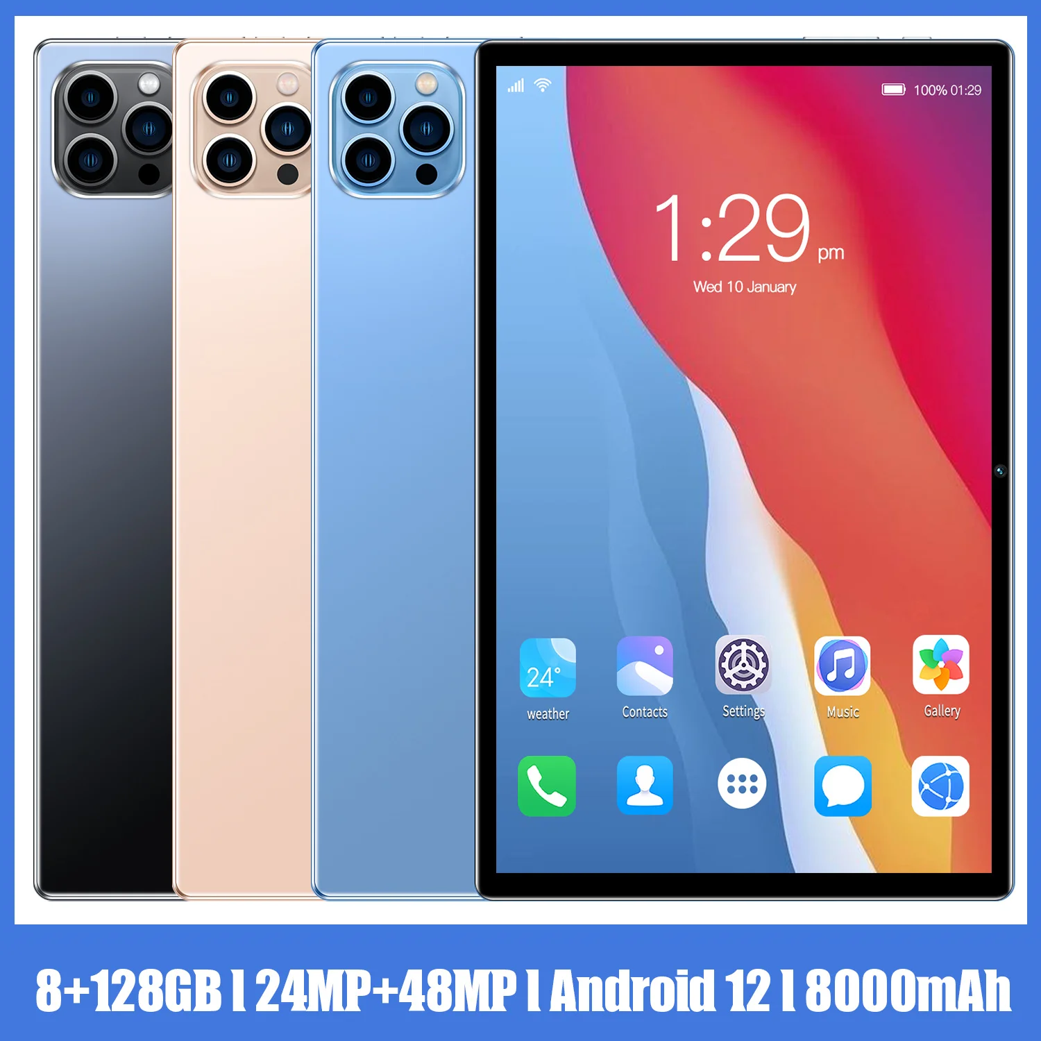 New 10.1 Inch Tablet Pc 10 Core 4G Phone Call Google Market GPS WiFi FM Bluetooth 10.1 Tablets 8G+128G Android 12.0 Tab
New 10.1 Inch Tablet Pc 10 Core 4G Phone Call Google Market GPS WiFi FM Bluetooth 10.1 Tablets 8G+128G Android 12.0 Tab