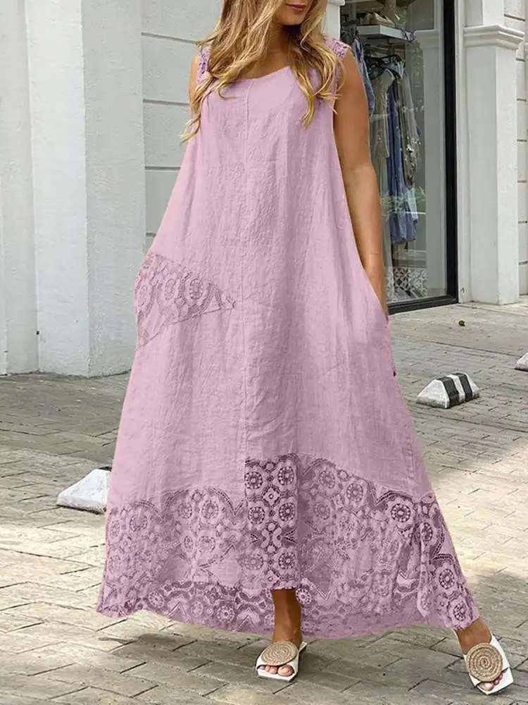 VONDA 2023 Summer Women Party Maxi Dress Asymmetrical Lace Long Robe Sundress Casual Solid Short Sleeve Pleated Femme Vestidos
VONDA 2023 Summer Women Party Maxi Dress Asymmetrical Lace Long Robe Sundress Casual Solid Short Sleeve Pleated Femme Vestidos