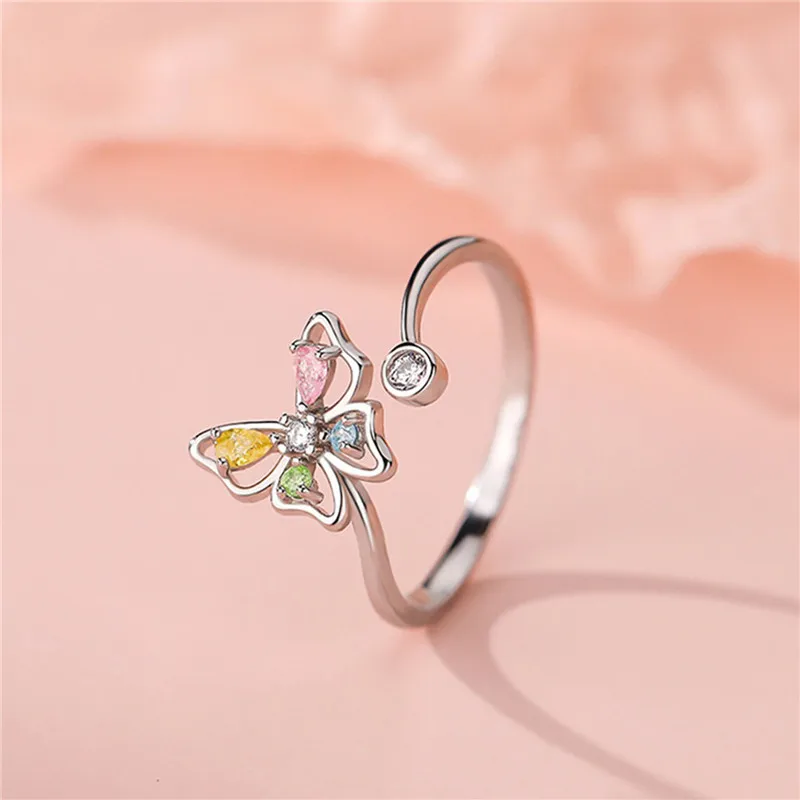 Korean Colorful Crystal Butterfly Rings For Women Girls Exquisite Silvery Color Metal Zircon Wedding Party Ring Jewelry Gifts
Korean Colorful Crystal Butterfly Rings For Women Girls Exquisite Silvery Color Metal Zircon Wedding Party Ring Jewelry Gifts