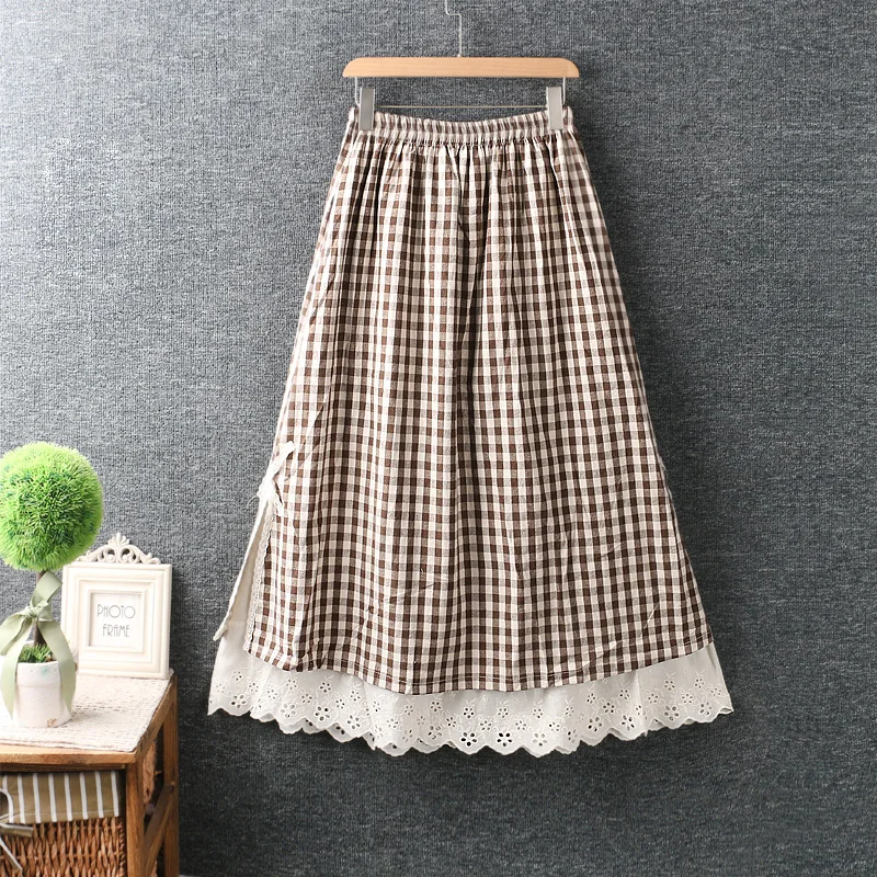 2022 Autumn New Women's Dress Japanese Sweet Elastic Waist Double Layer Bottom Plaid Cotton Hemp Loose Skirt
2022 Autumn New Women's Dress Japanese Sweet Elastic Waist Double Layer Bottom Plaid Cotton Hemp Loose Skirt