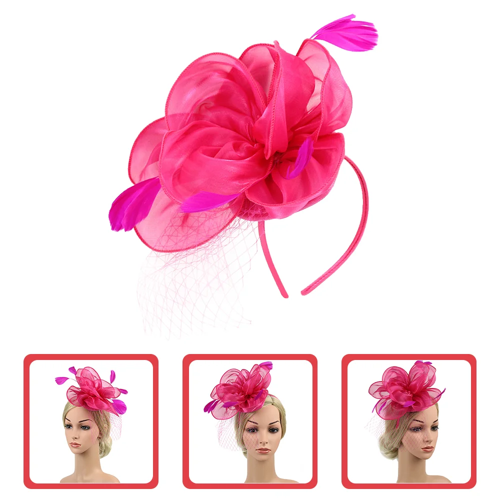 

Wedding Headpiece Bride Barrette Hat Cocktail Party Headdress Women's Fascinators Flower Tea Miss