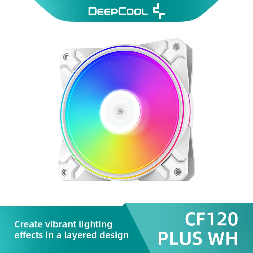 

DeepCool CF120PLUS WH синхронизированное управление PWM чехол вентилятор 120 мм шасси вентилятор 52,5 CFM компьютерный радиатор