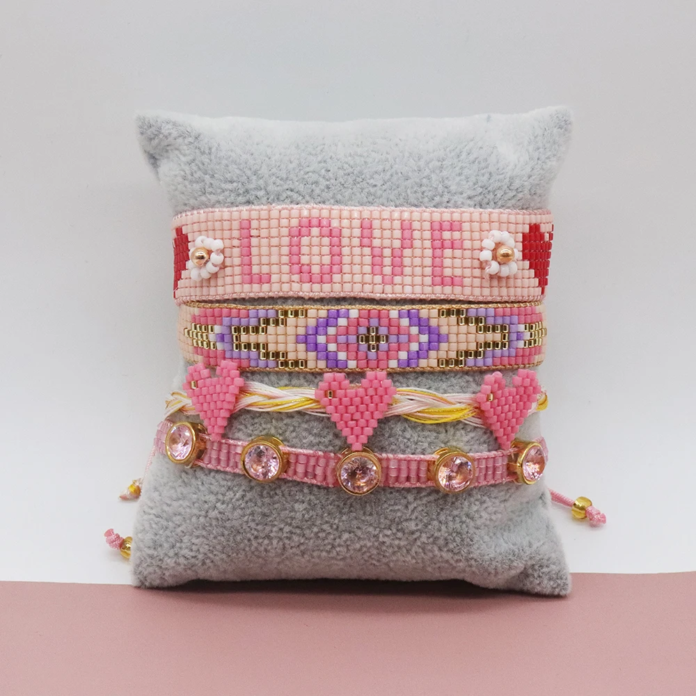 Pink Color LOVE Letter Miyuki Bracelet Set Diamond Adjustable Heart G eometry Pattern Women Boho Bracelet Set
Pink Color LOVE Letter Miyuki Bracelet Set Diamond Adjustable Heart G eometry Pattern Women Boho Bracelet Set