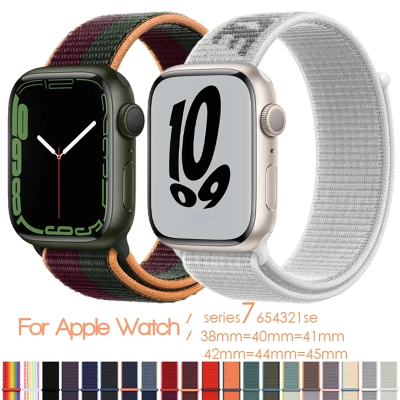 Nylon Loop Strap for apple watch band 44mm 40mm 45mm 41mm 38mm 42mm 44 mm bracelet correa Watchband iWatch serie 3 5 6 se 7 band
Nylon Loop Strap for apple watch band 44mm 40mm 45mm 41mm 38mm 42mm 44 mm bracelet correa Watchband iWatch serie 3 5 6 se 7 band