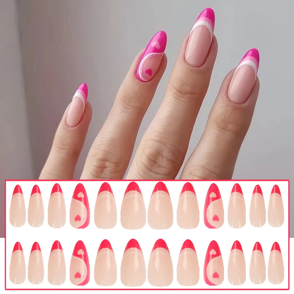 24PCS Pink Press on Nails Long Pointed Head French Style Artificial Nails Fake Nails Manicure Salon DIY Art Sweet Style SANA889
24PCS Pink Press on Nails Long Pointed Head French Style Artificial Nails Fake Nails Manicure Salon DIY Art Sweet Style SANA889