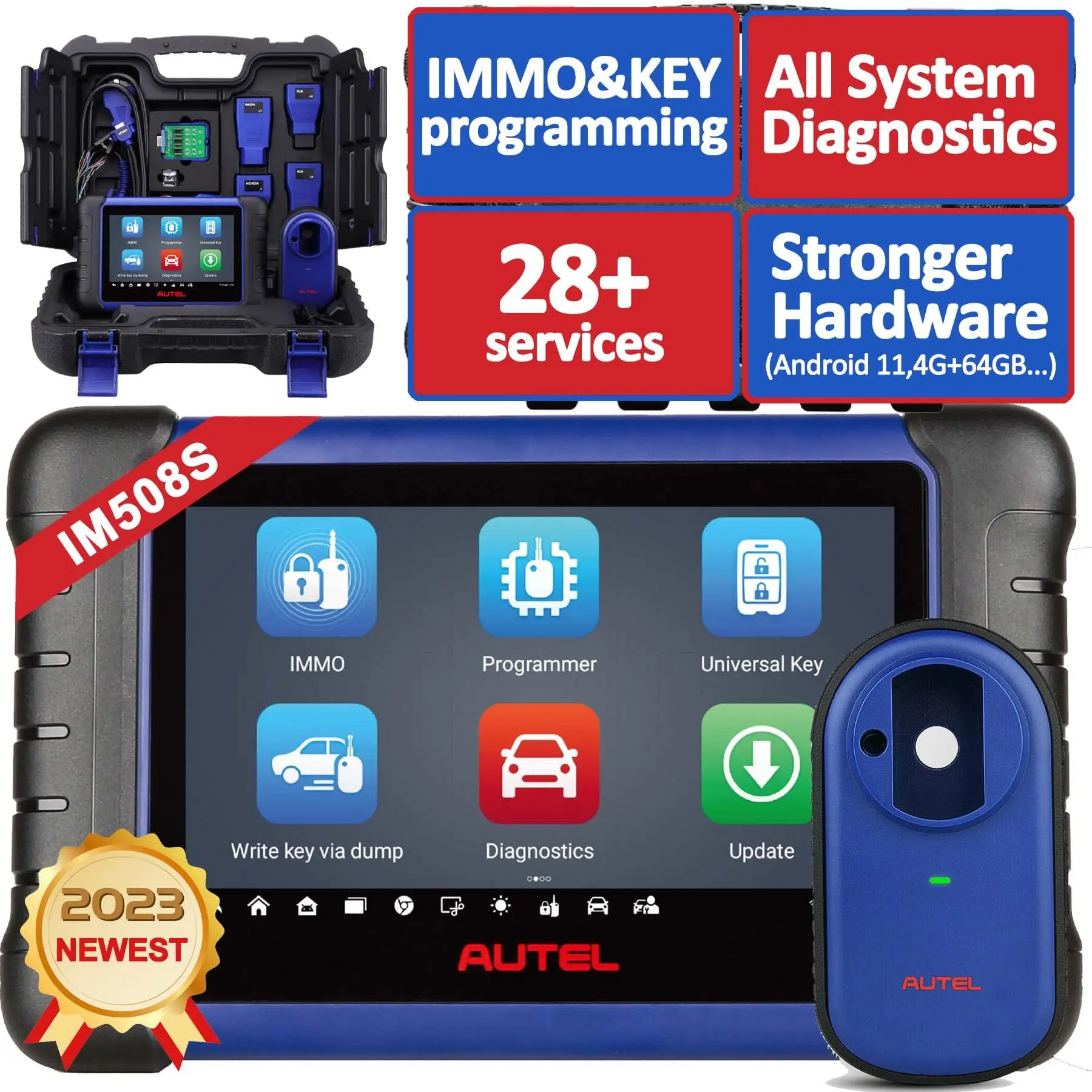 Autel IM508S Key Fob Programming Tool Read Write EEPROM MCU Auto Scan Bi-Directional Diagnostic IMMO Key Programmer All System
Autel IM508S Key Fob Programming Tool Read Write EEPROM MCU Auto Scan Bi-Directional Diagnostic IMMO Key Programmer All System