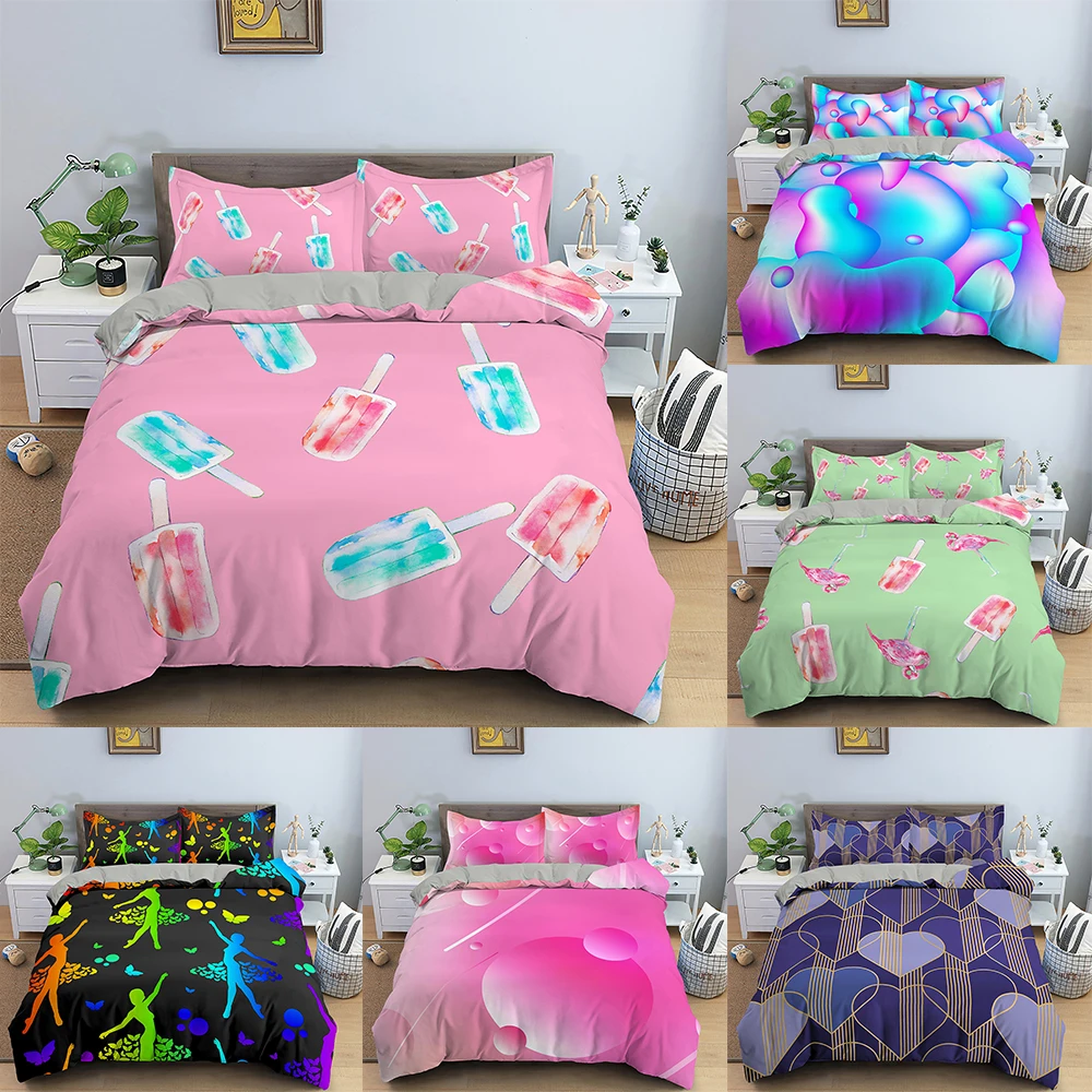 High Quality Bedding Set Ice Cream Print Quilt Covers With Zipper Closure King Queen Full Size Duvet Cover Set With Pillowcase
High Quality Bedding Set Ice Cream Print Quilt Covers With Zipper Closure King Queen Full Size Duvet Cover Set With Pillowcase