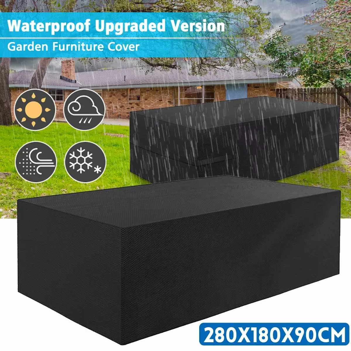 420D Waterproof Garden Furniture Cover Outdoor Dustproof for Patio Sofa Table Chairs Bench Rain Snow Dustproof Protective Cover
420D Waterproof Garden Furniture Cover Outdoor Dustproof for Patio Sofa Table Chairs Bench Rain Snow Dustproof Protective Cover