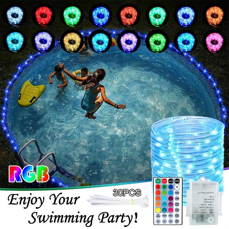 12M 100Leds Swimming Pool String Light Waterproof Atmosphere Light Bar RGB Colorful 7 Lighting Mode for Bounce Bed Ambient Light
12M 100Leds Swimming Pool String Light Waterproof Atmosphere Light Bar RGB Colorful 7 Lighting Mode for Bounce Bed Ambient Light