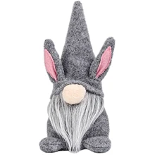 Easter Ornament Fuzzy Rabbit Ears Bunny Dwarf Doll Seasonal Faceless Gnome Plush Doll Gift For Kids Girls
