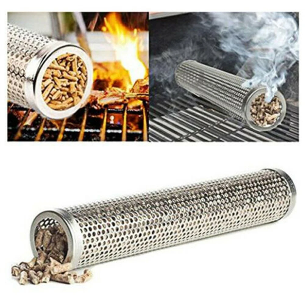 12in Round BBQ Grill Hot Cold Smoking Mesh Tube Stainless Steel Perforated Mesh Smoker Tube Smoke Generator BBQ Accessories
12in Round BBQ Grill Hot Cold Smoking Mesh Tube Stainless Steel Perforated Mesh Smoker Tube Smoke Generator BBQ Accessories