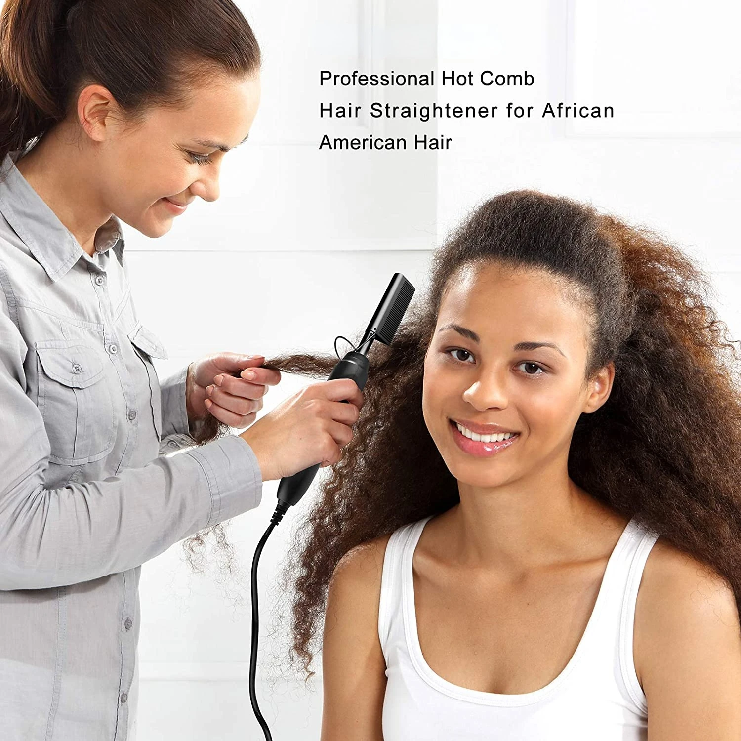 2 in 1 Hot Comb Hair Straightener Electric Heating Comb Professional High Heat Ceramic Press Styler for American African Hair
2 in 1 Hot Comb Hair Straightener Electric Heating Comb Professional High Heat Ceramic Press Styler for American African Hair