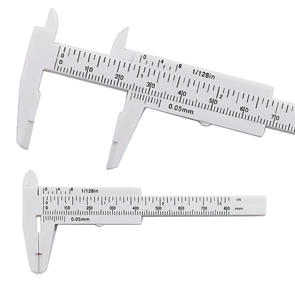 

1Pc 0-80mm Mini Plastic Sliding Vernier Caliper 10.7 Cm Plastic Double Rule Measure Tool For Jewelry/antiques Measurement