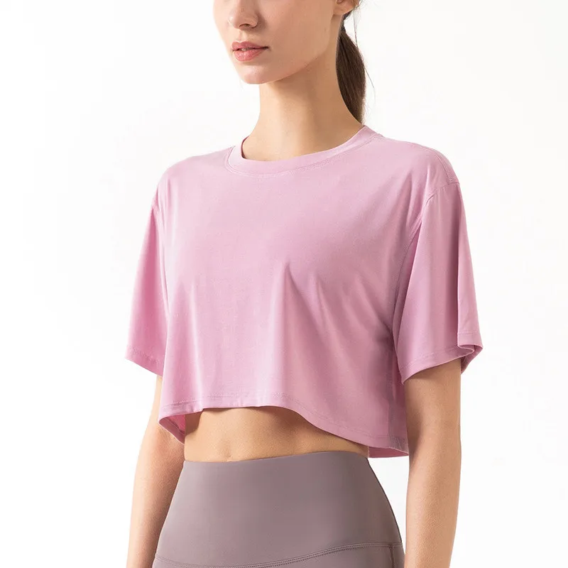 Fitness Yoga Women T -shirt Crop Top Quick Dry Loose Breathable Sports Run Gym Clothe Short Sleeve Blouses Showing Belly Button
Fitness Yoga Women T -shirt Crop Top Quick Dry Loose Breathable Sports Run Gym Clothe Short Sleeve Blouses Showing Belly Button