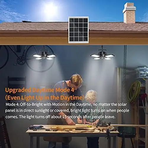 Solar Pendant Lights Outdoor Indoor, 1000LM Dual Solar Shed Light, 120° Adjustable Solar Motion Sensor Light with Remote &
Solar Pendant Lights Outdoor Indoor, 1000LM Dual Solar Shed Light, 120° Adjustable Solar Motion Sensor Light with Remote &