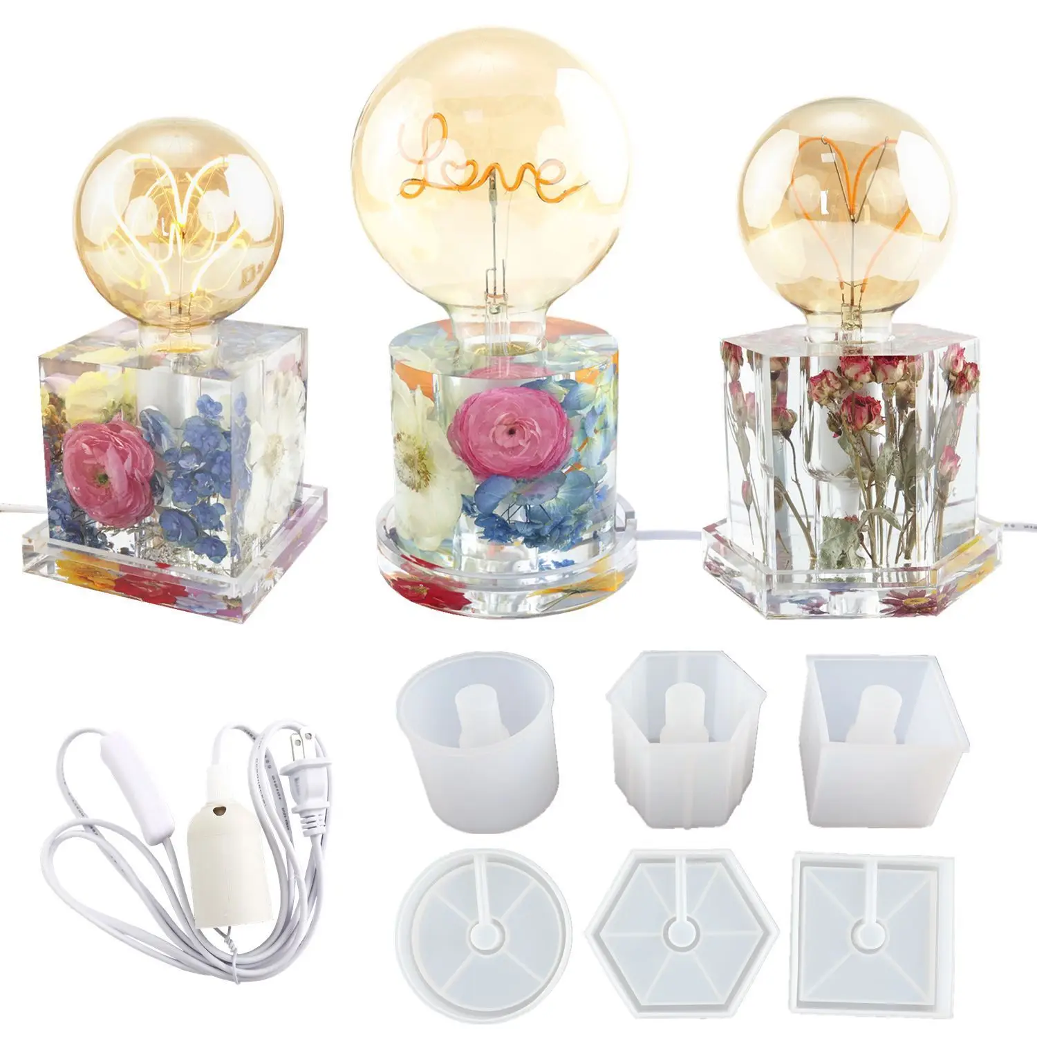Jewelry Making Tools Ornament Hexagon Hanging Silicone Mould Bedside Lamp Epoxy Resin Molds Night Light Resin Mold
Jewelry Making Tools Ornament Hexagon Hanging Silicone Mould Bedside Lamp Epoxy Resin Molds Night Light Resin Mold