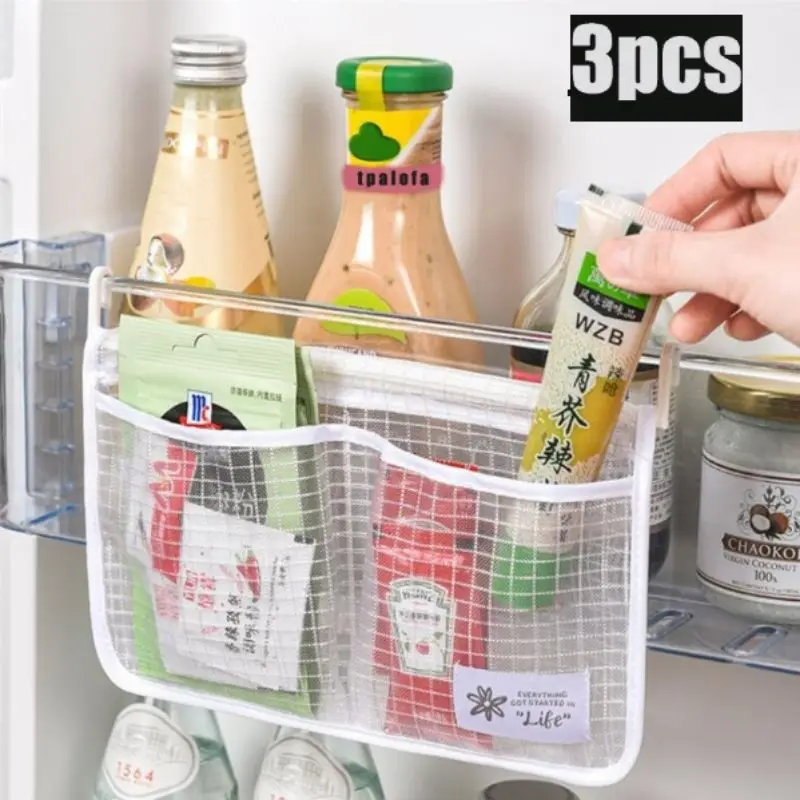 3pcs Kitchen Organizer Refrigerator Storage Mesh Bag Kitchen Storage Bags Seasoning Bottle Holder Food Tomato Fresh-keeping Bags 
3pcs Kitchen Organizer Refrigerator Storage Mesh Bag Kitchen Storage Bags Seasoning Bottle Holder Food Tomato Fresh-keeping Bags