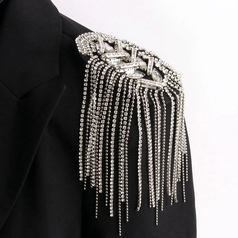 Shiny Tassel Rhinestone Epaulet Brooch Handmade Clothing Accessories Shoulder Jewelry Fashion Crystal Chain Epaulette
Shiny Tassel Rhinestone Epaulet Brooch Handmade Clothing Accessories Shoulder Jewelry Fashion Crystal Chain Epaulette