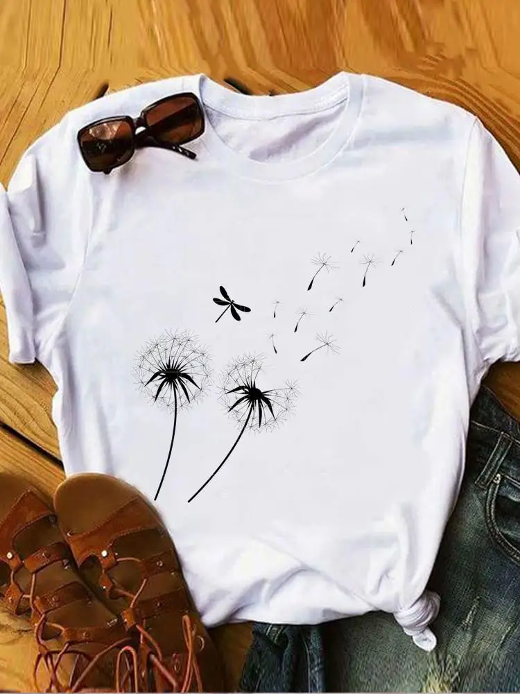 Dandelion Trend Dragonfly Summer T Clothing Clothes Ladies Print Fashion T-shirts Short Sleeve Women's Female Graphic Tee
Dandelion Trend Dragonfly Summer T Clothing Clothes Ladies Print Fashion T-shirts Short Sleeve Women's Female Graphic Tee