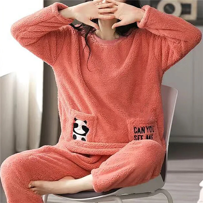 For Hot Keep Coral Adult Clothes Girls Home Cashmere Flannel Cashmere Cartoon Lovely Pajamas Bear Women Winter Warm Nightclothes
For Hot Keep Coral Adult Clothes Girls Home Cashmere Flannel Cashmere Cartoon Lovely Pajamas Bear Women Winter Warm Nightclothes