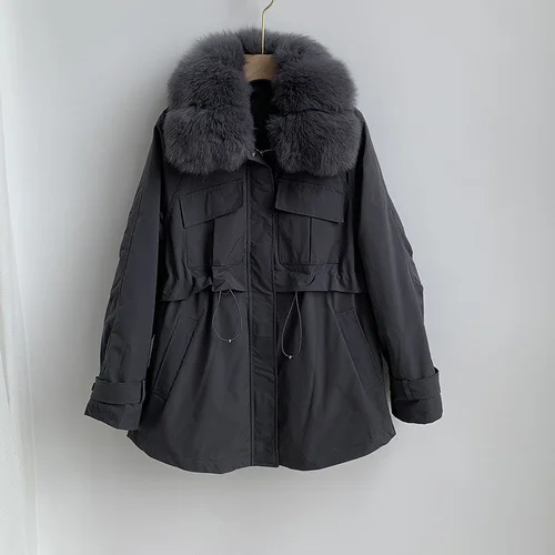 Fox Fur Collar Winter Coat Female Warm Rex Rabbit Fur Liner Fur Coat Women Mid-length Parkas Casaco Pele Special Offer
Fox Fur Collar Winter Coat Female Warm Rex Rabbit Fur Liner Fur Coat Women Mid-length Parkas Casaco Pele Special Offer