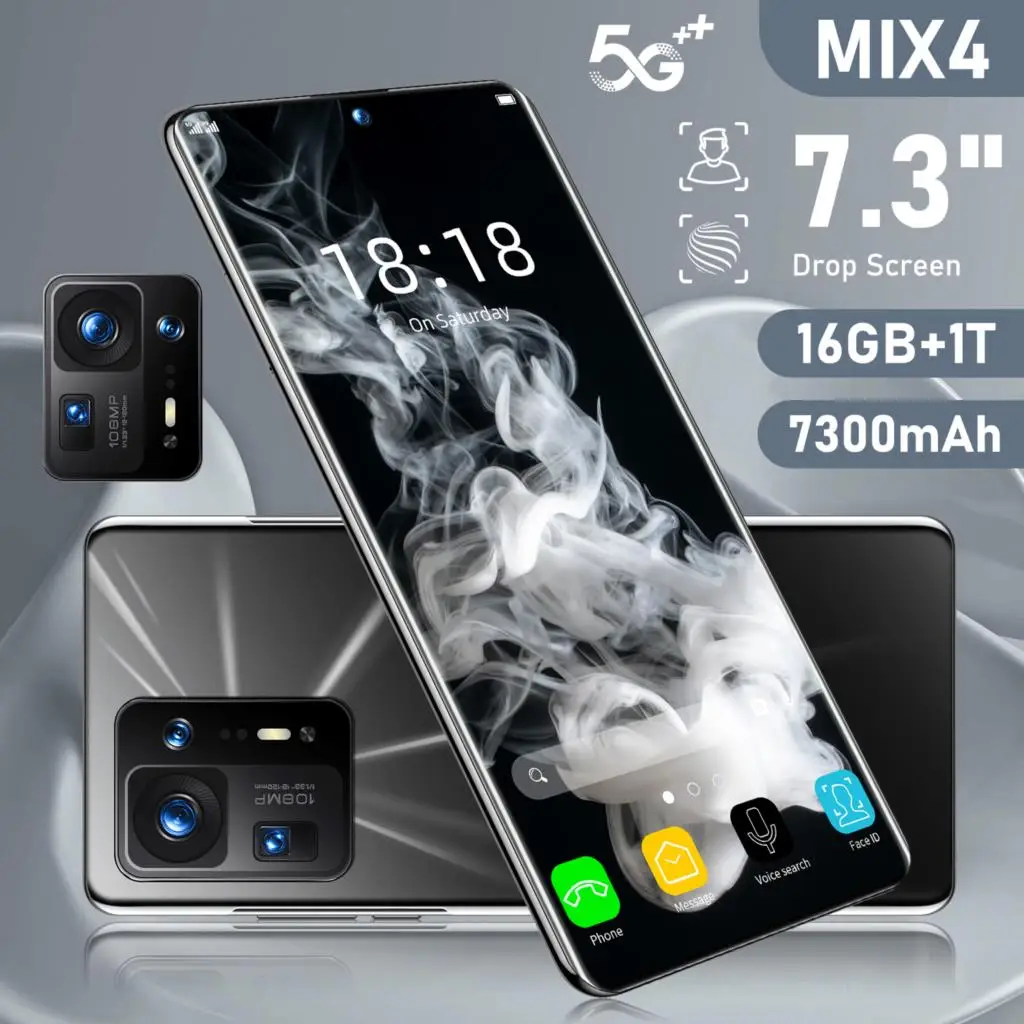 2022 New 7.3 inch MIX4 5G LTE Phone 16GB+1TB 7300mAh Android 12 Smartphone 72MP Qualcomm888 Face Dual SIM GPS Unlocked Phone
2022 New 7.3 inch MIX4 5G LTE Phone 16GB+1TB 7300mAh Android 12 Smartphone 72MP Qualcomm888 Face Dual SIM GPS Unlocked Phone