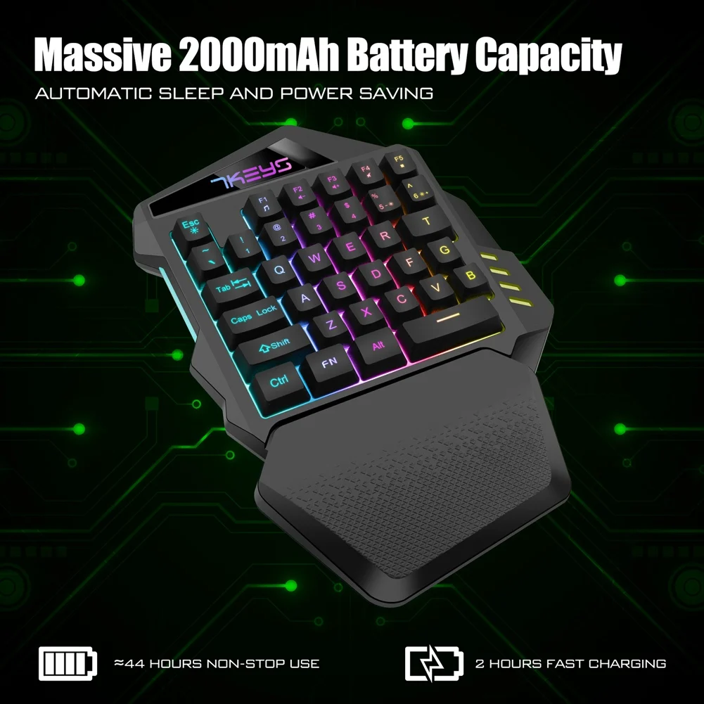 One Hand Mechanical Wireless Gaming Keyboard RGB Backlit Portable Mini Keyboard Game Controller for PC PS4 Xbox Gamer
One Hand Mechanical Wireless Gaming Keyboard RGB Backlit Portable Mini Keyboard Game Controller for PC PS4 Xbox Gamer