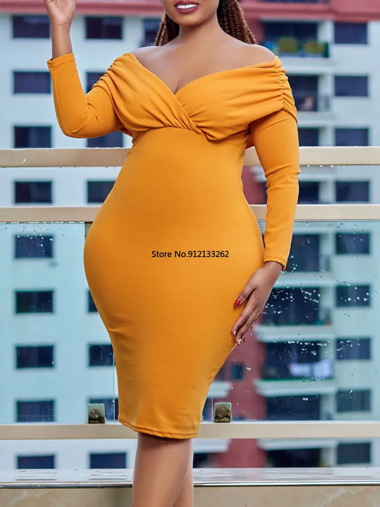Women Bodycon Dresses Deep V Neck Long Sleeves High Waist Elegant Office Ladies Modest Spring Fashion Package Hip Gowns New 2023 
Women Bodycon Dresses Deep V Neck Long Sleeves High Waist Elegant Office Ladies Modest Spring Fashion Package Hip Gowns New 2023