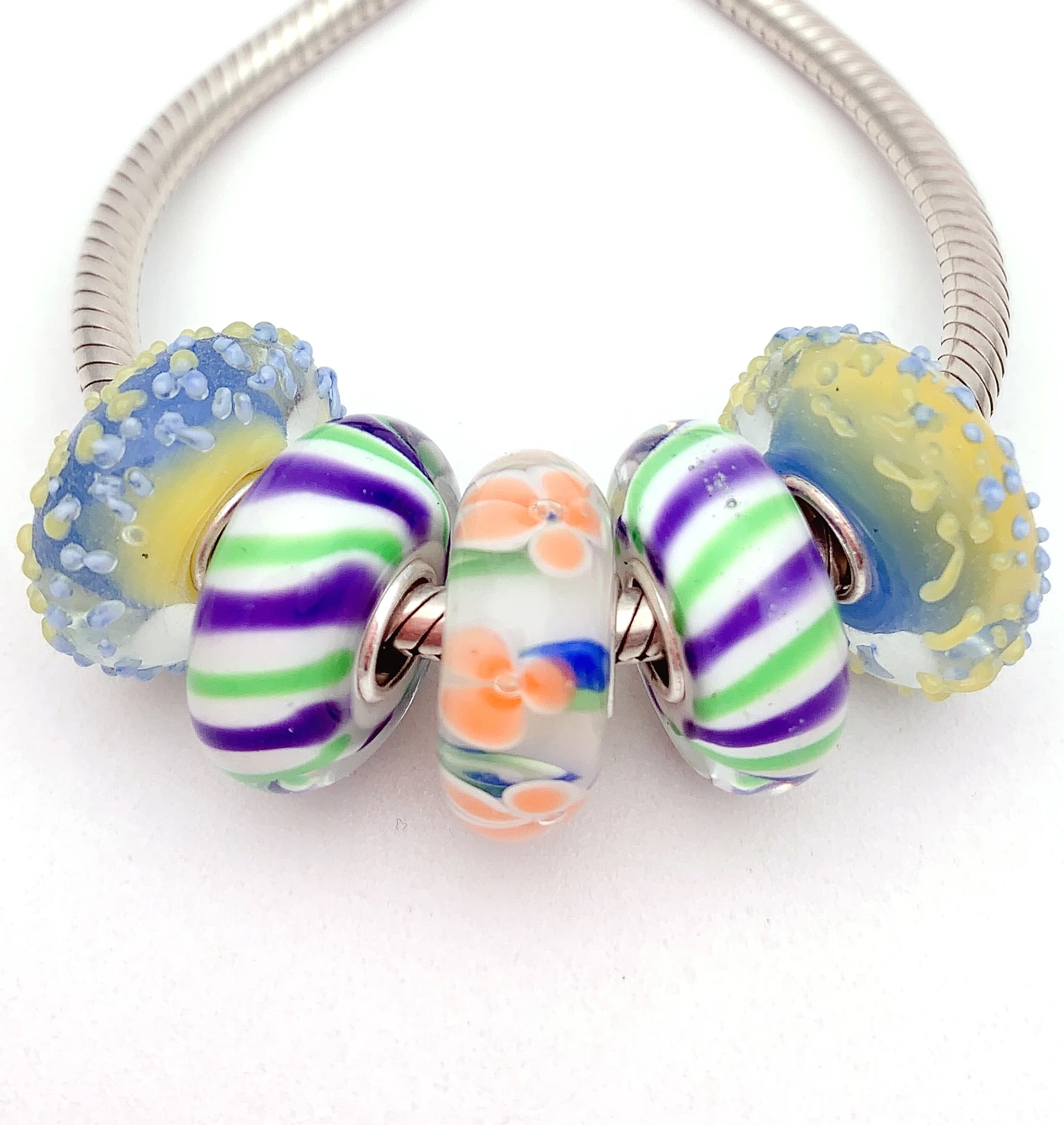 YG717 5X 100% Authenticity S925 Sterling Silver Beads Murano Glassbeads NEW Fit European Charms Bracelet Diy Jewelry Lampwork
YG717 5X 100% Authenticity S925 Sterling Silver Beads Murano Glassbeads NEW Fit European Charms Bracelet Diy Jewelry Lampwork