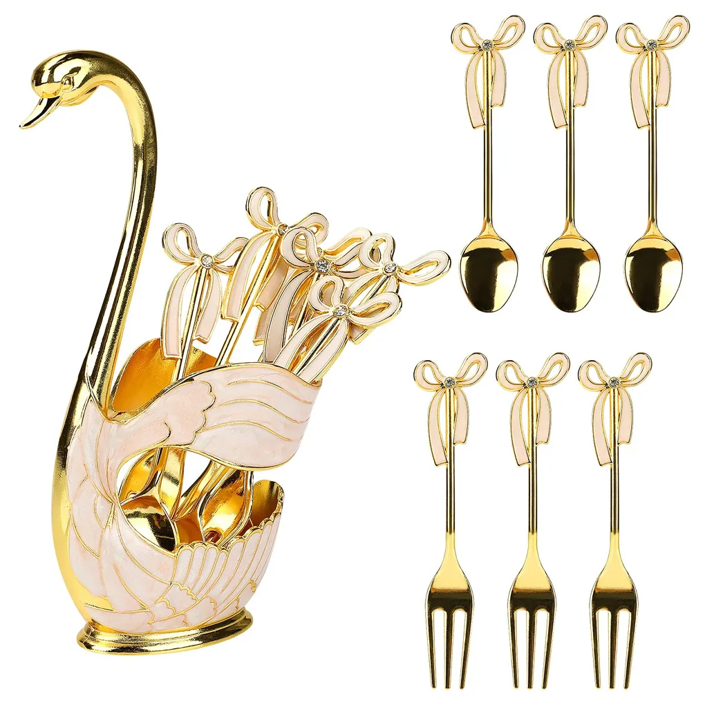 Metal Fruit Dessert Pastry Spoons Forks Set with Storage Holder Serving Flatware Christmas Birthday Dinnerware
Metal Fruit Dessert Pastry Spoons Forks Set with Storage Holder Serving Flatware Christmas Birthday Dinnerware