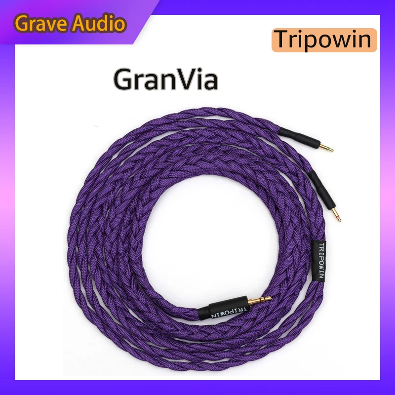 

Tripowin GranVia 26AWG 36 Strands x 4 Core Handmade Headphone Replacement Cable for HD650 HD580 HD800 HIFIMAN ANANDA Purple