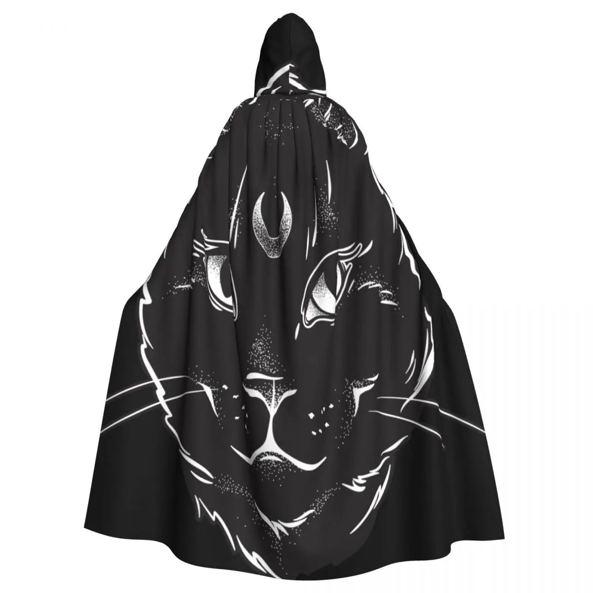 Cute Black Cat With Moon Hooded Cloak Polyester Unisex Witch Cape Costume Accessory
Cute Black Cat With Moon Hooded Cloak Polyester Unisex Witch Cape Costume Accessory