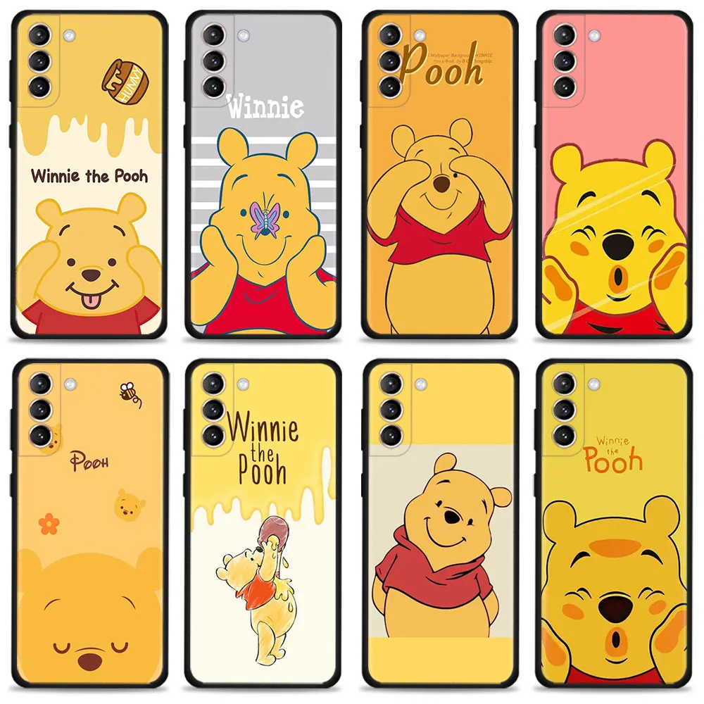 

Silicone Case For Samsung Galaxy S22 S21 S20 Ultra FE S10 S9 S8 Plus S10e Note 20Ultra 10Plus Cover Cartoon Eat Honey Pooh Bear