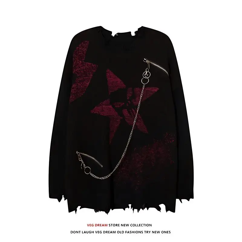 Deep town Gottpunk women ripped knit sweater Goth retro pullover Y2k sweater oversized Korean fashion Harajuku
Deep town Gottpunk women ripped knit sweater Goth retro pullover Y2k sweater oversized Korean fashion Harajuku
