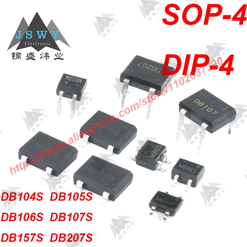 Диоды и выпрямители SOP-4 DIP-4 DB104S DB105S DB106S DB107S DB157S DB207S, стопки моста, чип для печатной платы, Бесплатная доставка, 10 шт.
Диоды и выпрямители SOP-4 DIP-4 DB104S DB105S DB106S DB107S DB157S DB207S, стопки моста, чип для печатной платы, Бесплатная доставка, 10 шт.