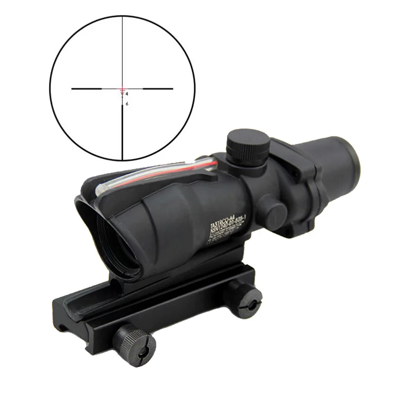 ACOG 4X32 Fiber Source Airsoft Scope Tactical Red Illuminated Mil-dot Sight Real Red Fiber Weaver Rifle Scope
ACOG 4X32 Fiber Source Airsoft Scope Tactical Red Illuminated Mil-dot Sight Real Red Fiber Weaver Rifle Scope