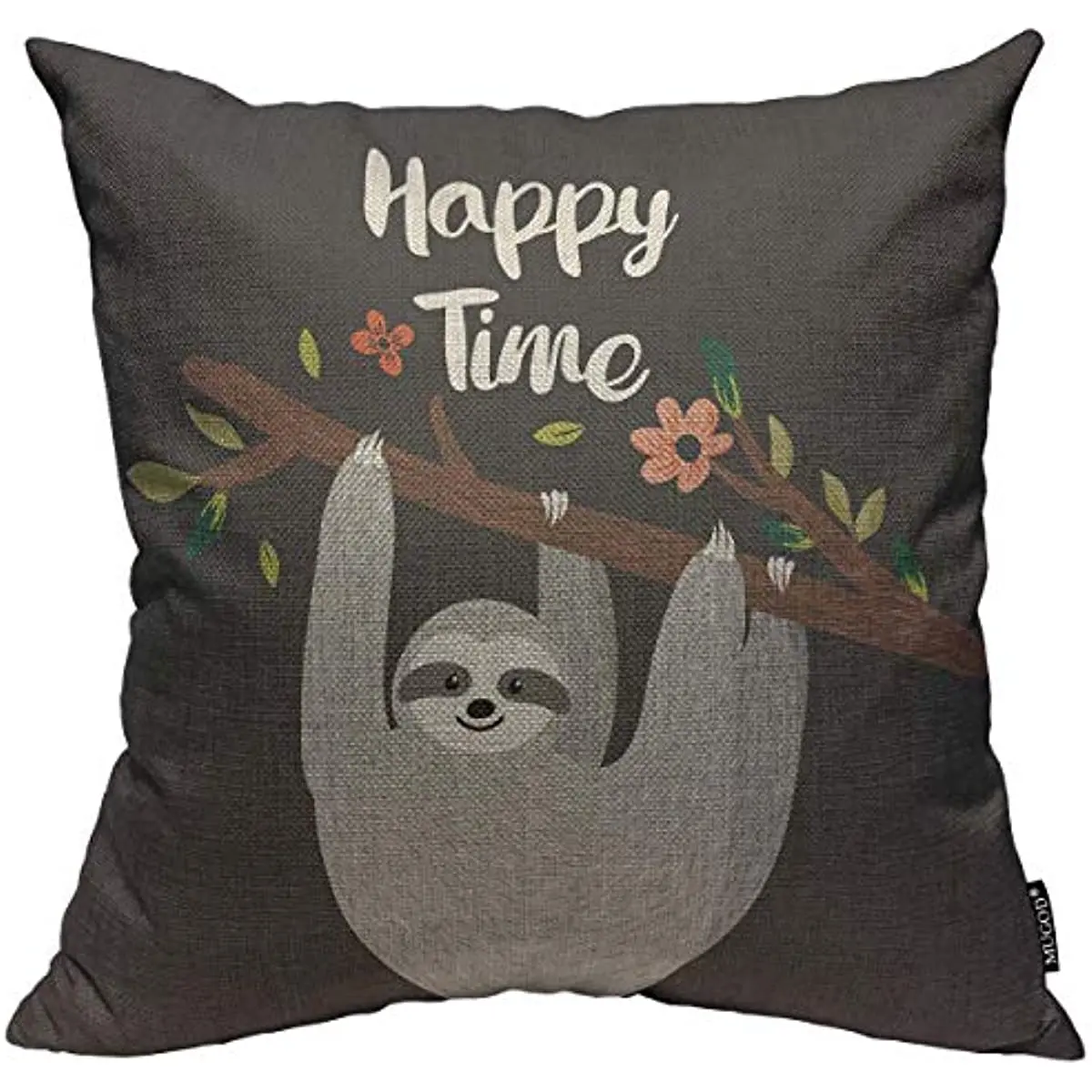 Grey Sloth Pillow Cover Happy Time Design with Funny Sloth Hanging on The Tree Decorative Square Pillow Case for Home Bedroom
Grey Sloth Pillow Cover Happy Time Design with Funny Sloth Hanging on The Tree Decorative Square Pillow Case for Home Bedroom