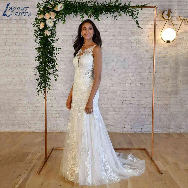 LAYOUT NICEB Wedding Dress Mermaid Luxury Lace Women Open Back Bride Appliques Sleeveless Bridal Gown Illusion Vestidos De Novia
LAYOUT NICEB Wedding Dress Mermaid Luxury Lace Women Open Back Bride Appliques Sleeveless Bridal Gown Illusion Vestidos De Novia