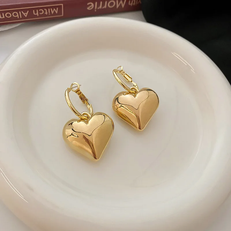 Silver Needle Post Gold Color Shiny Metal Heart Dangle Earrings For Women Fashion Jewelry Love Boucle oreille Femme
Silver Needle Post Gold Color Shiny Metal Heart Dangle Earrings For Women Fashion Jewelry Love Boucle oreille Femme