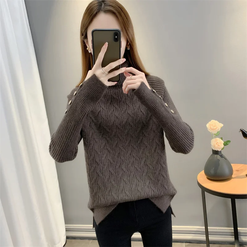 

178 straight half a turtle neck long sleeve head conventional commuter piece pure color wool threads