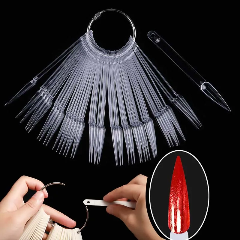 False Nail Fan Shaped Acrylic Tips Fake Nails Long Stiletto Art Tips Polish UV Gel Practice Display Stick Salon Clear Tools
False Nail Fan Shaped Acrylic Tips Fake Nails Long Stiletto Art Tips Polish UV Gel Practice Display Stick Salon Clear Tools