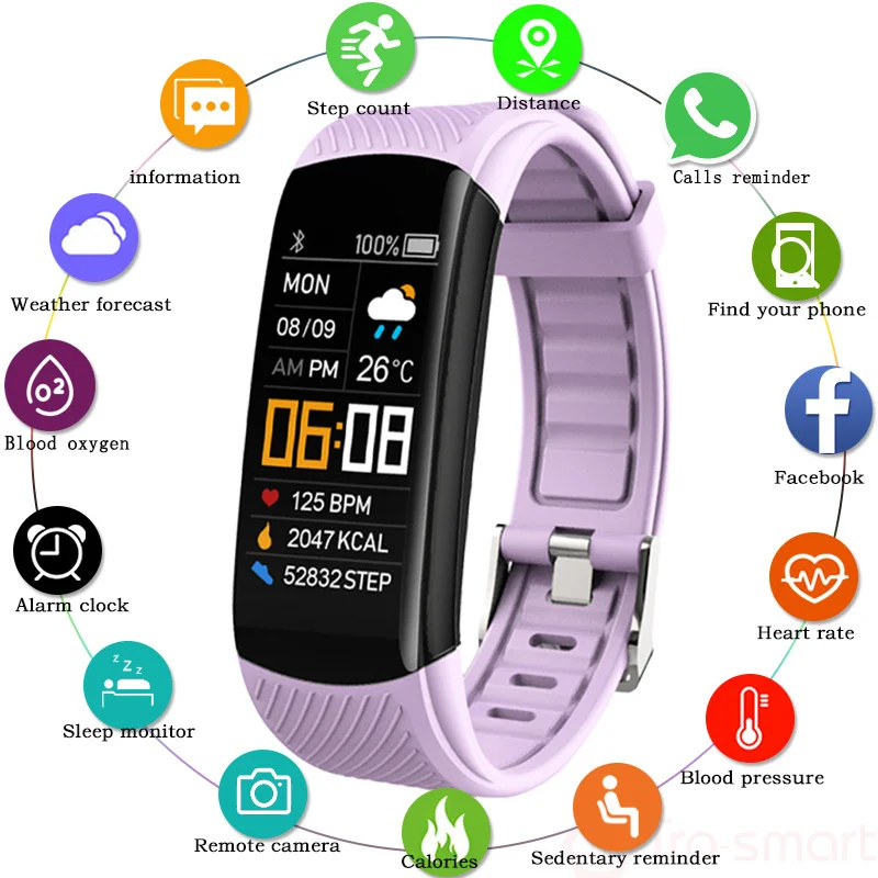 

Silicone Smart Bracelet Fitness Tracker Women Men Blood Pressure Heart Rate Monitor Pedometer Waterproof Sport Smartband Watch